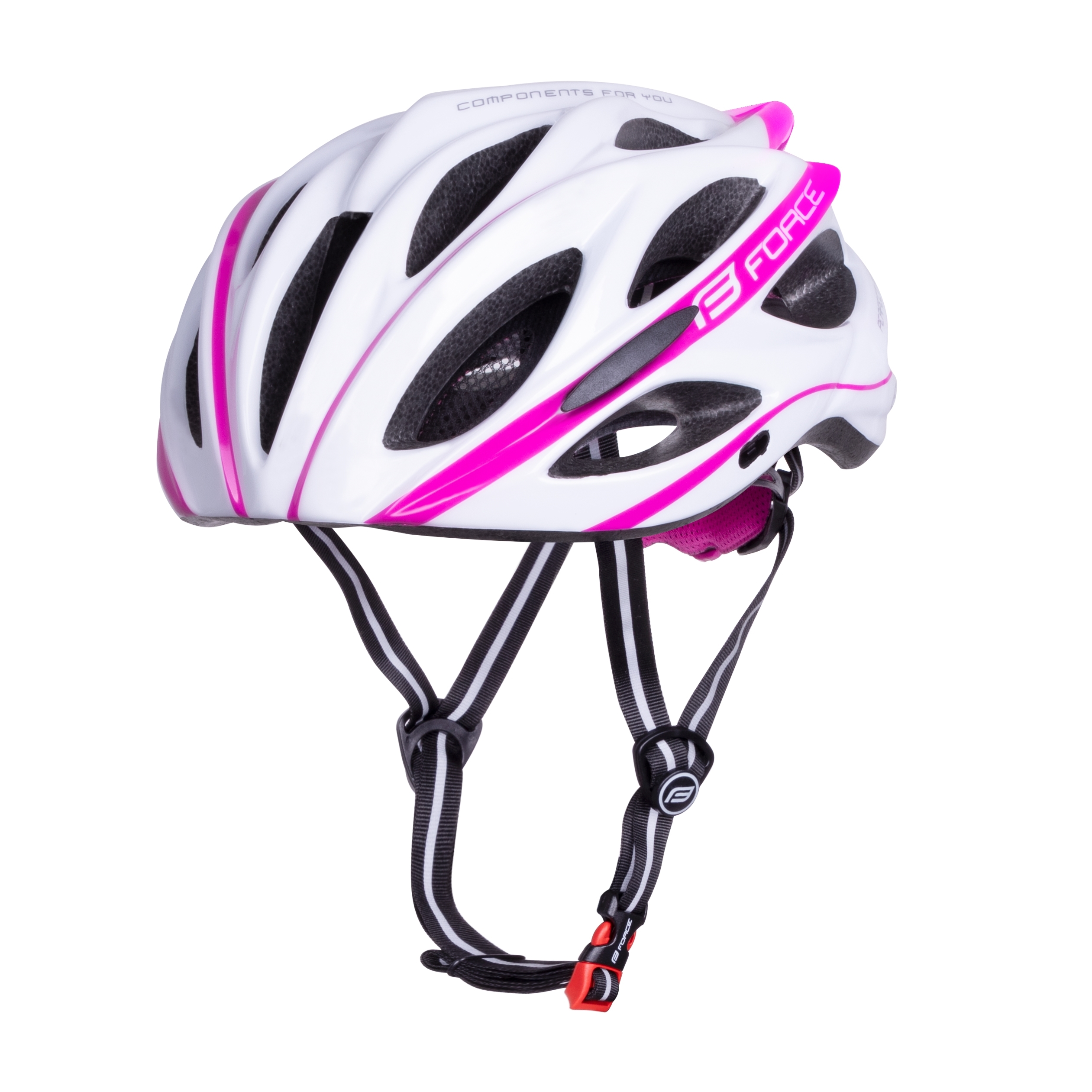 Force kask rowerowy bull, biało-różowy, 902906 - Rozmiar: 54-58