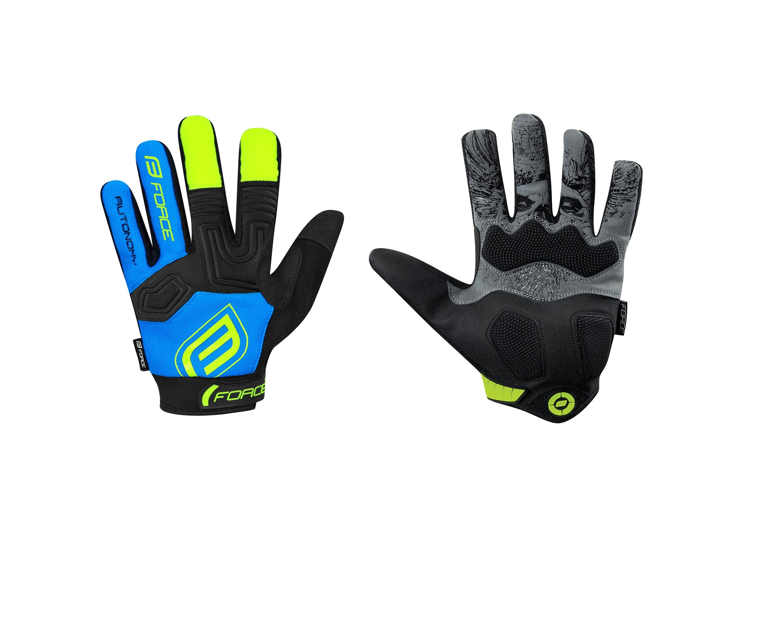 Force rękawiczki rowerowe dziecięce kid mtb autonomy black/blue 90569105 - Rozmiar: L